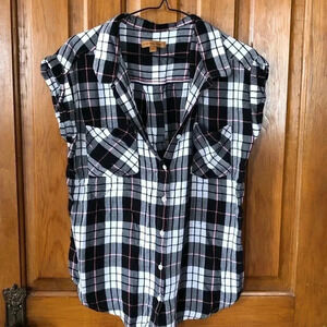 Super Soft Plaid Sleeveless Top